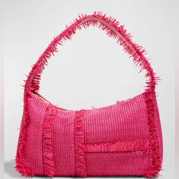 Cult Gaia Malfi Mini Fringe Straw Shoulder Bag - Picture 8 of 9